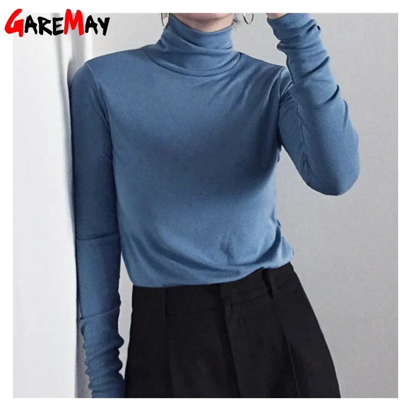 Turtleneck Long Sleeve T shirts For Women Slim Colorful Basic T Shirt Female Spring Plus Size Women's Cotton T-Shirt
Turtleneck Long Sleeve T shirts For Women Slim Colorful Basic T Shirt Female Spring Plus Size Women's Cotton T-Shirt