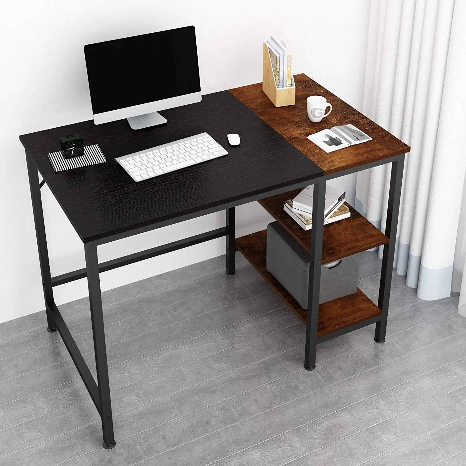 Home Office Computer Desk,small Study Writing Desk Storage Shelf,2-tier Industrial Morden Laptop Table with Wooden Modern Color
Home Office Computer Desk,small Study Writing Desk Storage Shelf,2-tier Industrial Morden Laptop Table with Wooden Modern Color