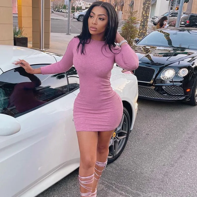 W0696 Newest womens fall clothing 2021 club long sleeve woman dress solid color elegant casual dresses, As picture
W0696 Newest womens fall clothing 2021 club long sleeve woman dress solid color elegant casual dresses, As picture