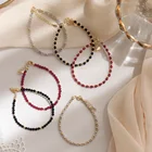 Handicraft design multi colored 925 sterling silver garnet stone women small ball beads charm xuping bracelet jewelry