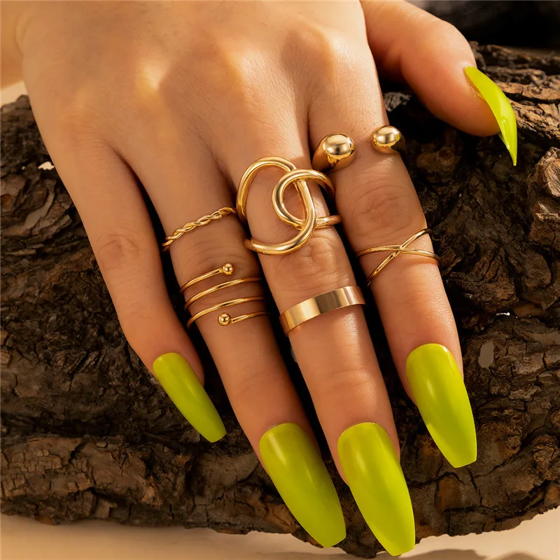 Gattara New spring ring golden geometric cross simple to wear 6 pieces of ring adjustable accessories unisex rings, Picture
Gattara New spring ring golden geometric cross simple to wear 6 pieces of ring adjustable accessories unisex rings, Picture