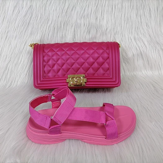 Wholesale summer new arrival rainbow color strap sandals matching candy color jelly purse women new fashion sets, Rich
Wholesale summer new arrival rainbow color strap sandals matching candy color jelly purse women new fashion sets, Rich