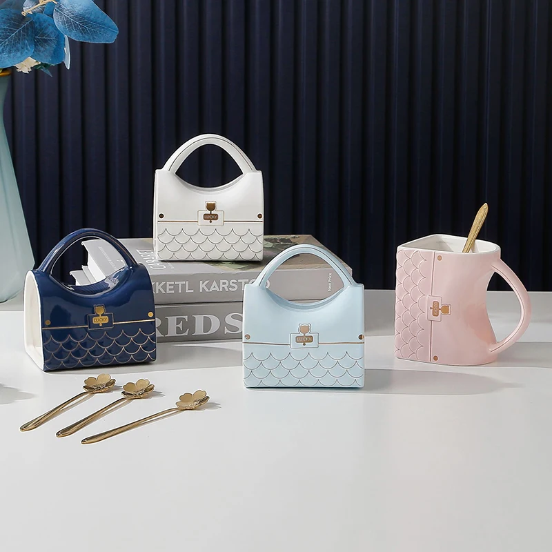 women hand bag shape mugs ceramic mug office home coffee cup afternoon tea cup European-style luxury exquisite for gift
women hand bag shape mugs ceramic mug office home coffee cup afternoon tea cup European-style luxury exquisite for gift