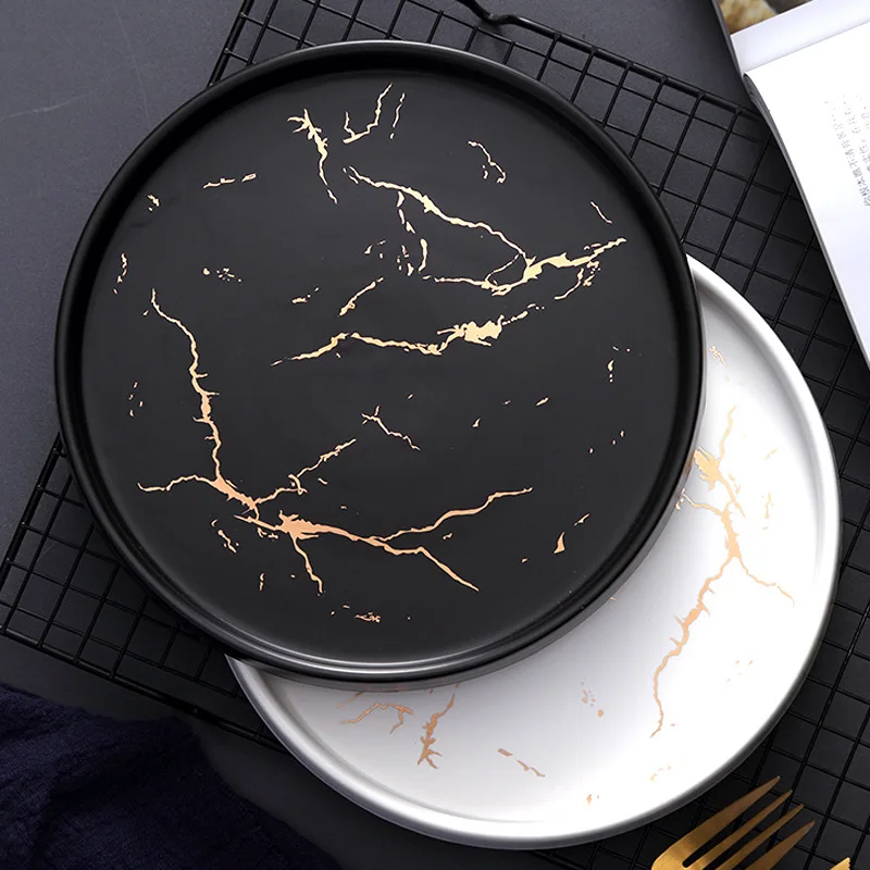 High quality home restaurant matte round custom gold ceramic wedding marble charger plates, Optional
High quality home restaurant matte round custom gold ceramic wedding marble charger plates, Optional