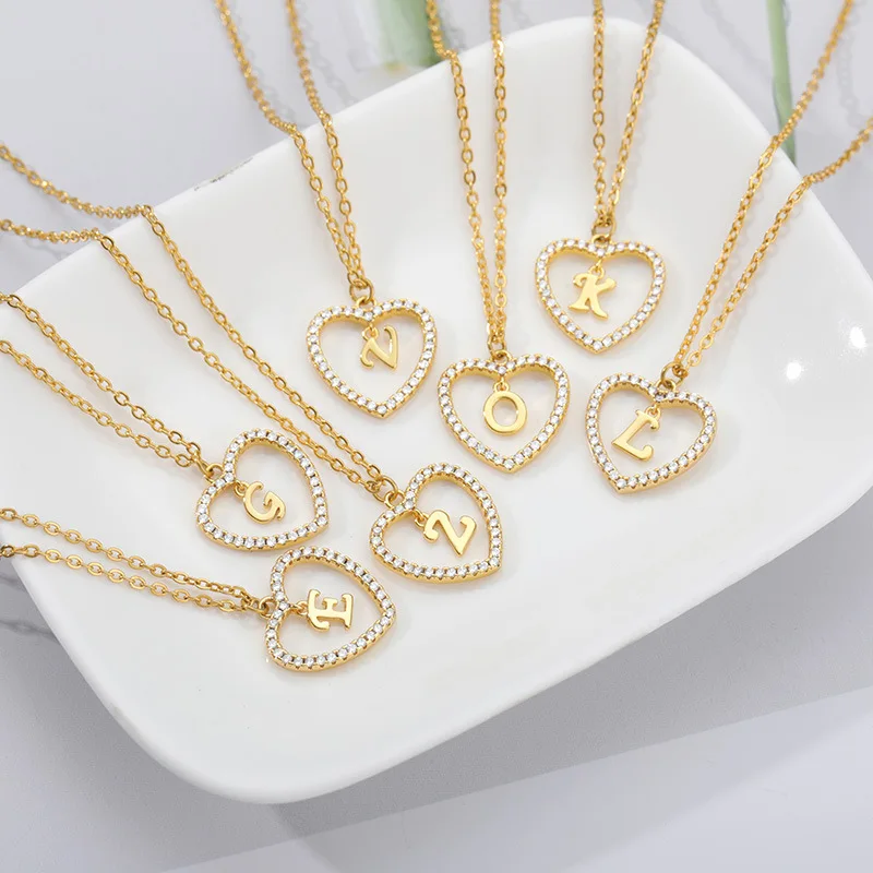 2021 Hollow Love Heart 26 Alphabet Necklace Initial Old English Diamond CZ Letter Necklace Jewelry For Mother's Day Gift, Gold
2021 Hollow Love Heart 26 Alphabet Necklace Initial Old English Diamond CZ Letter Necklace Jewelry For Mother's Day Gift, Gold