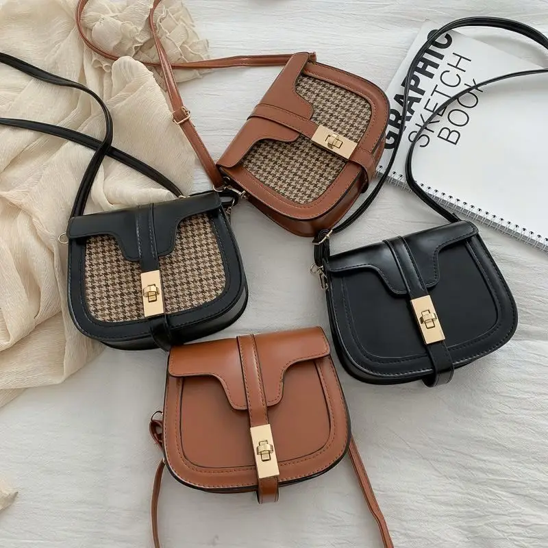 INS Fashion Retro Grid Pattern Shoulder Bag PU Leather Buckle Closure Saddle Crossbody Handbag Women
INS Fashion Retro Grid Pattern Shoulder Bag PU Leather Buckle Closure Saddle Crossbody Handbag Women