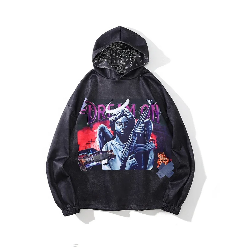 Wholesale Custom Dark Angel Print Hip Hop High Street Men's Hoodie, Customized color
Wholesale Custom Dark Angel Print Hip Hop High Street Men's Hoodie, Customized color