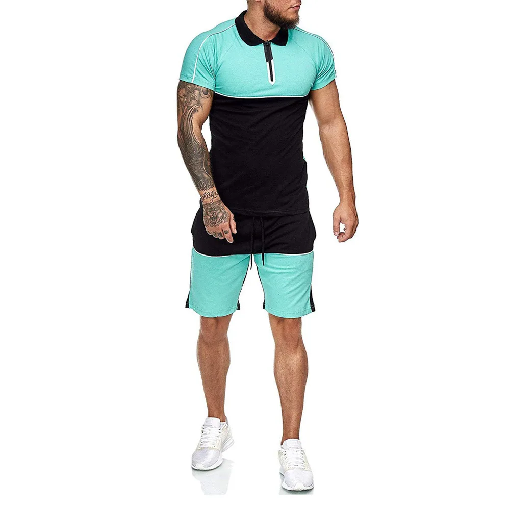 High Quality Summer Gym Fitness Clothes Casual Joggers Sports Men Patchwork Short Two Piece Set, As pictures
High Quality Summer Gym Fitness Clothes Casual Joggers Sports Men Patchwork Short Two Piece Set, As pictures