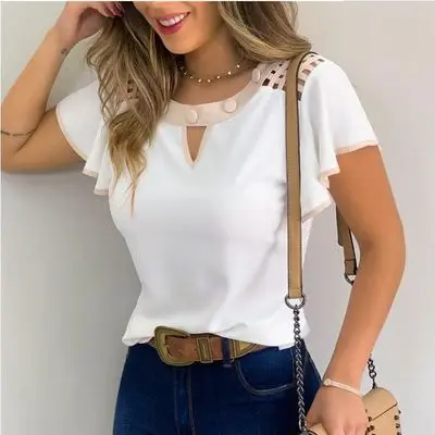 Women Blouses Short Sleeve Shirt Female Autumn Summer O Neck Ladies Tops Pullover Vintage Elegant Blusa
Women Blouses Short Sleeve Shirt Female Autumn Summer O Neck Ladies Tops Pullover Vintage Elegant Blusa