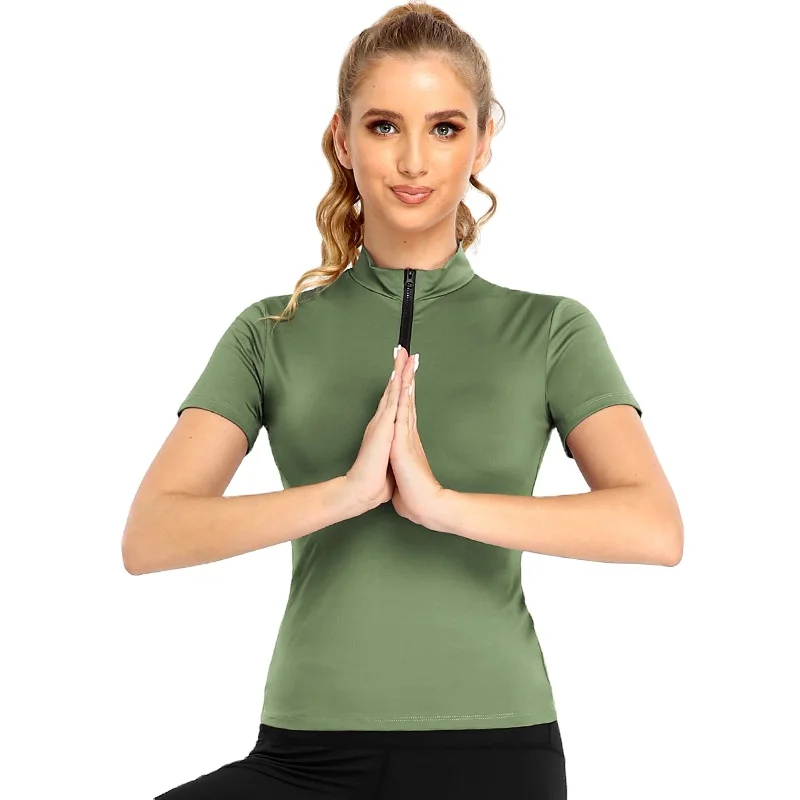 Quick-Dry Sports Top Short-Sleeved Stand-Up Collar T-Shirt Sexy Yoga t Shirts Gym Clothes Women
Quick-Dry Sports Top Short-Sleeved Stand-Up Collar T-Shirt Sexy Yoga t Shirts Gym Clothes Women