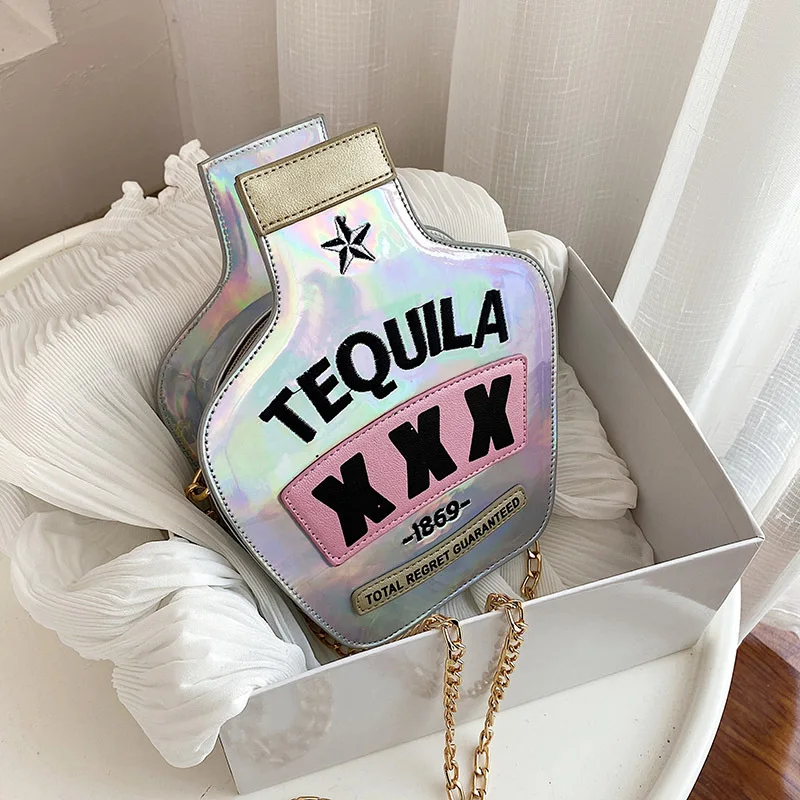 Tequila Bottle Fashion 2020 Chain Hand Bags Women Glitter Leather Clutch Wedding Handbag Clutch Bag Purse Crossbody Bags
Tequila Bottle Fashion 2020 Chain Hand Bags Women Glitter Leather Clutch Wedding Handbag Clutch Bag Purse Crossbody Bags