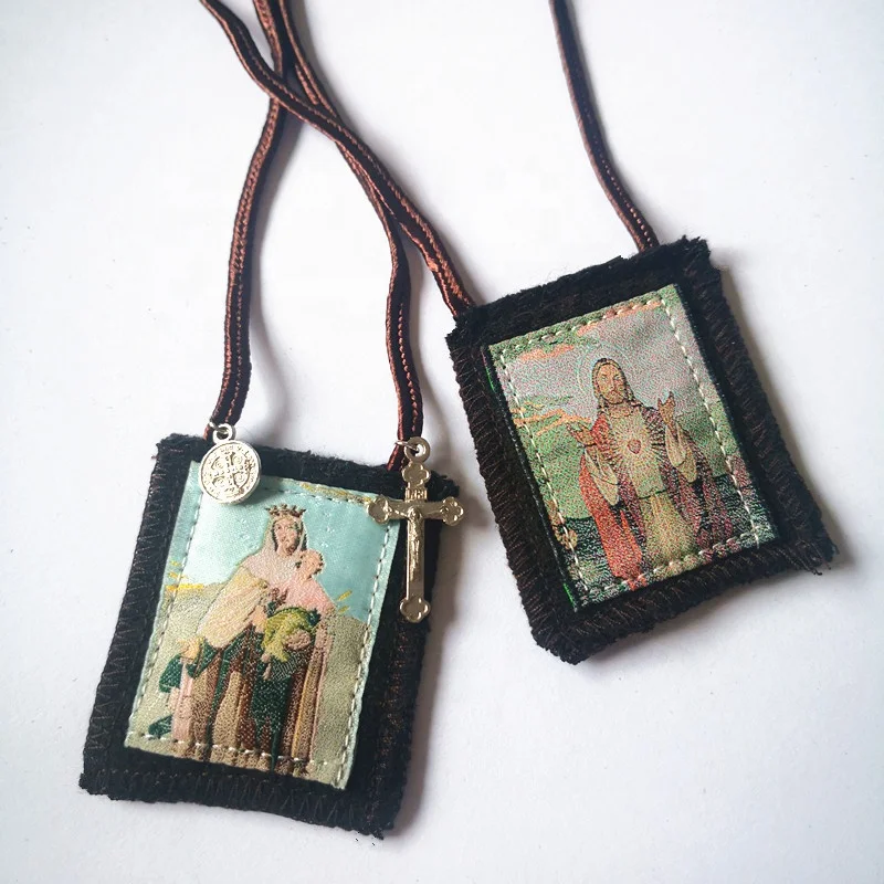 Sale Religious small Cross pendant OEM/ODM Welcomed virgin mary 100% Wool Brown Scapulars necklace
Sale Religious small Cross pendant OEM/ODM Welcomed virgin mary 100% Wool Brown Scapulars necklace