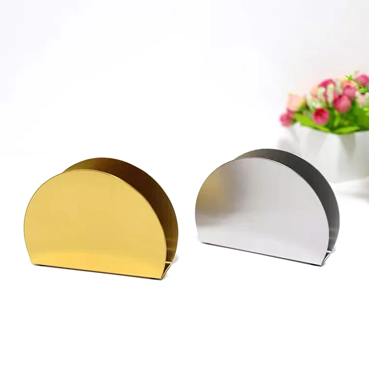 Nordic Style Semicircle Napkin Holder Steel Paper Napkin Holder Stand for Table Top Stainless Steel Gold Coffee Shop Bar Hotel, Customized color
Nordic Style Semicircle Napkin Holder Steel Paper Napkin Holder Stand for Table Top Stainless Steel Gold Coffee Shop Bar Hotel, Customized color