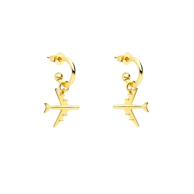 2021 personality airplane earring 18k gold plated S925 silver piercing stud earrings
2021 personality airplane earring 18k gold plated S925 silver piercing stud earrings