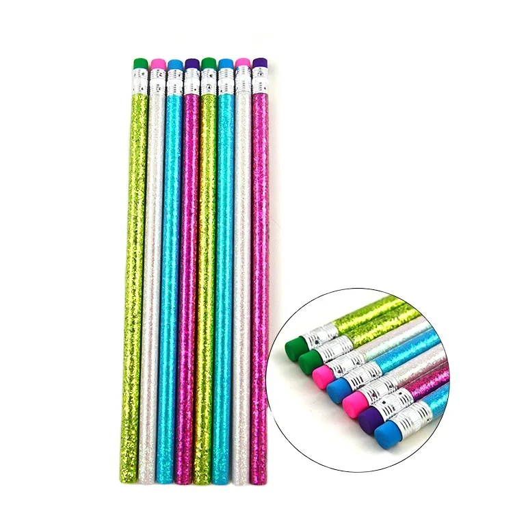 Custom Special Colorful Shinning Bright Sparkle Shiny Glitter Black Lead HB Pencils with eraser Top can print LOGO
Custom Special Colorful Shinning Bright Sparkle Shiny Glitter Black Lead HB Pencils with eraser Top can print LOGO