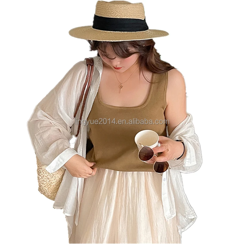 Knitted Tops For Women 2021 O Neck Summer Basic Shirts Casual Sport Vest Off Shoulder Green Ribbed Women's Tank Top
Knitted Tops For Women 2021 O Neck Summer Basic Shirts Casual Sport Vest Off Shoulder Green Ribbed Women's Tank Top