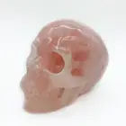 High Quality natural pink rose quartz crystal carving skulls human skulls