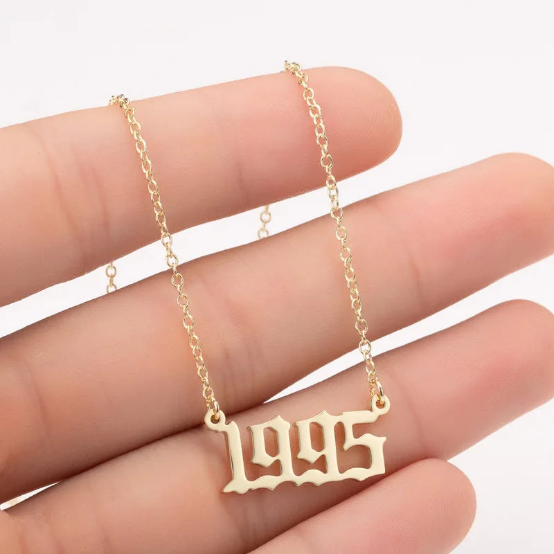 CLARMER Wholesale Titanium Jewelry Birthday Gift Personalized Digital Pendant Woman Gold Stainless Steel Year Necklace, Gold/sliver
CLARMER Wholesale Titanium Jewelry Birthday Gift Personalized Digital Pendant Woman Gold Stainless Steel Year Necklace, Gold/sliver