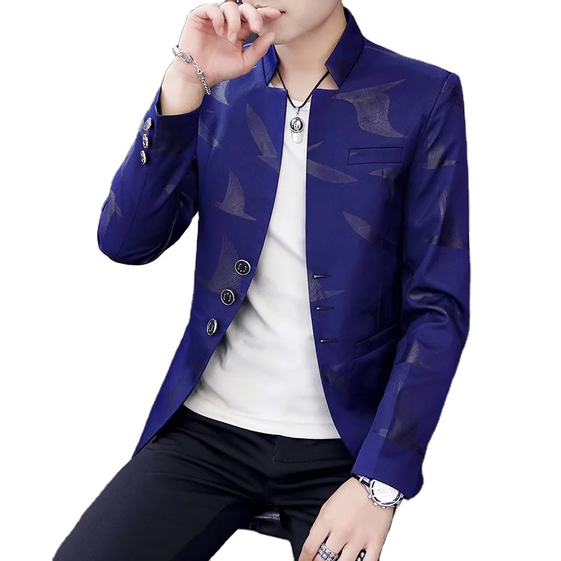 2021 NmStand Collar Men's Suit Casual Jacket Korean Slim Youth Blazer Masculino Wedding Casual Style Men clothes
2021 NmStand Collar Men's Suit Casual Jacket Korean Slim Youth Blazer Masculino Wedding Casual Style Men clothes