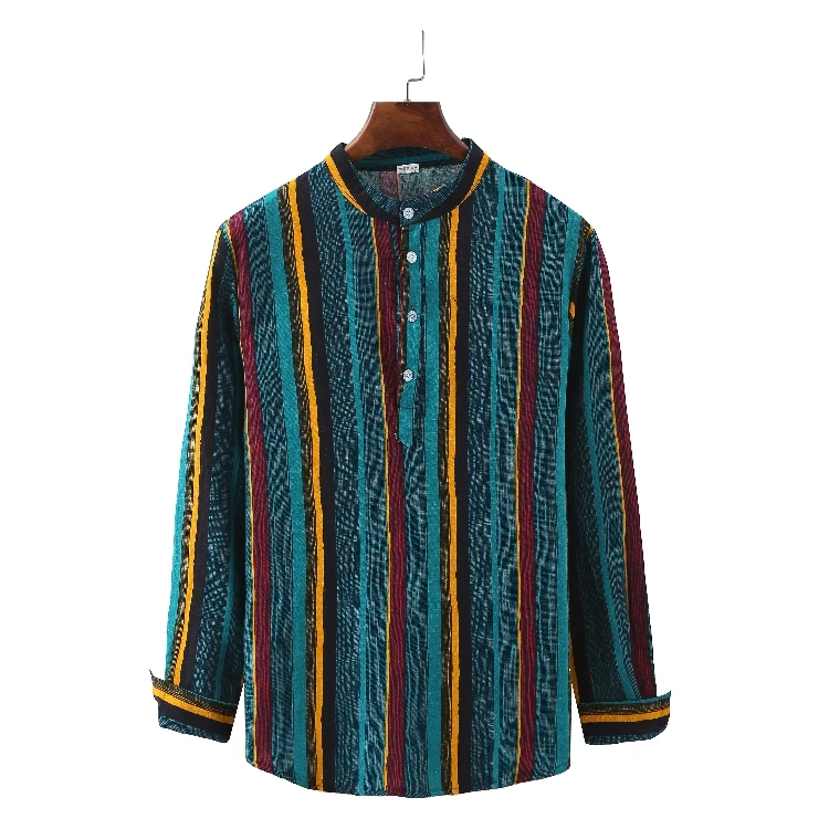 2020 new Explosion long sleeve shirts for men Popular Stand Collar Cotton Hemp Wholesale striped Long Sleeve Shirts For Men, Picture color
2020 new Explosion long sleeve shirts for men Popular Stand Collar Cotton Hemp Wholesale striped Long Sleeve Shirts For Men, Picture color