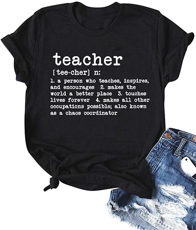 Teacher Inspires And Encourages Print New Womens Blouse Short Sleeve T Shirts And Tops Shirts Summer Women Shirts, Shown
Teacher Inspires And Encourages Print New Womens Blouse Short Sleeve T Shirts And Tops Shirts Summer Women Shirts, Shown