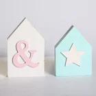 Star House Shaped Photo Clips Decorations With Painting Llama Carving Star