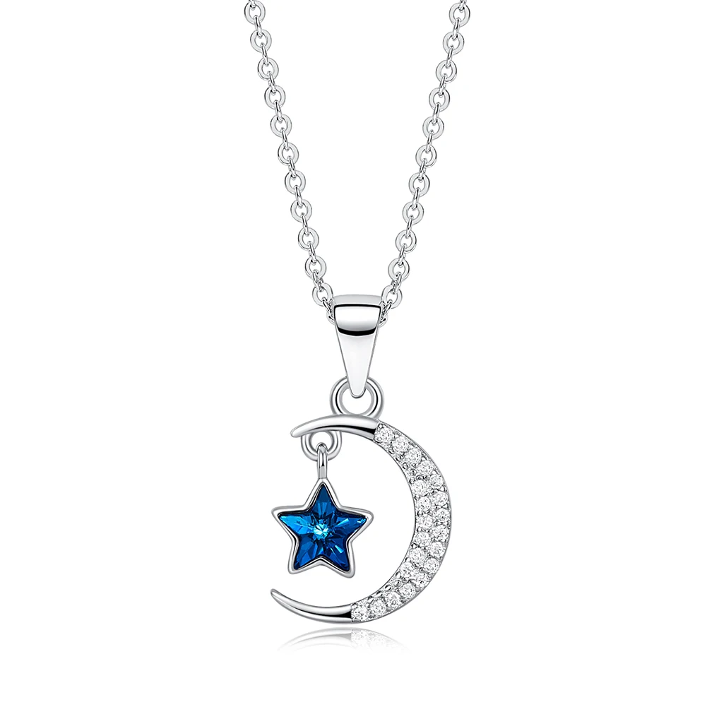 Star And Moon Pendant New design Necklace 925 sterling silver Zircon crystal Fine necklace for Women jewelry necklace wholesale
Star And Moon Pendant New design Necklace 925 sterling silver Zircon crystal Fine necklace for Women jewelry necklace wholesale