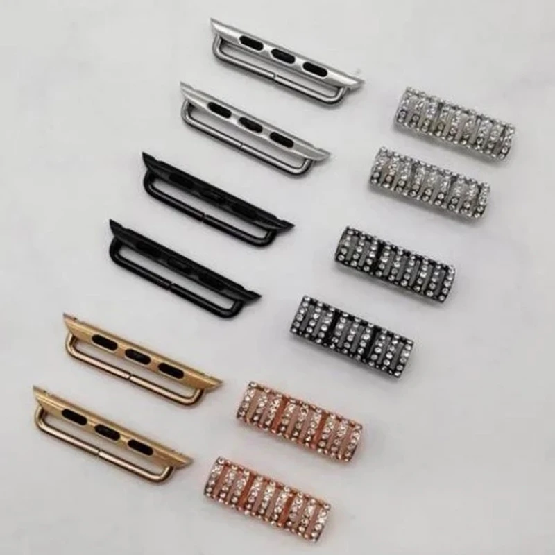 22mm 24mm 316L Stainless Steel Rhinestone Watch Band Accessory Connector For Apple Watch Diamond Strap, Silver,gold,rose gold,black,blue,red
22mm 24mm 316L Stainless Steel Rhinestone Watch Band Accessory Connector For Apple Watch Diamond Strap, Silver,gold,rose gold,black,blue,red