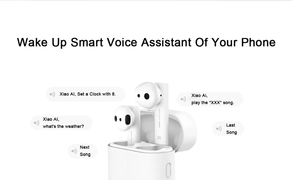 Original Xiao mi Air 2 TWS Bluetooth Headset Earphone Comfy Wear LHDC/AAC HD 14.2mm Dynamic Dual Mic ENC Auto Pause Tap Control - ANKUX.COM