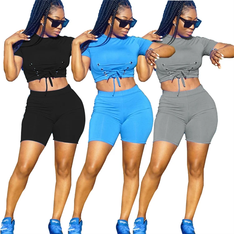 DUODUOCOLOR Fashion leisure solid color round neck bandage crop top two piece shorts set summer clothing D10122
DUODUOCOLOR Fashion leisure solid color round neck bandage crop top two piece shorts set summer clothing D10122