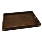 Tray Serving Tray Wooden Tray Rustic Antique Torched Tea Coffee Cup Serving Dark Wood Tray With Handles