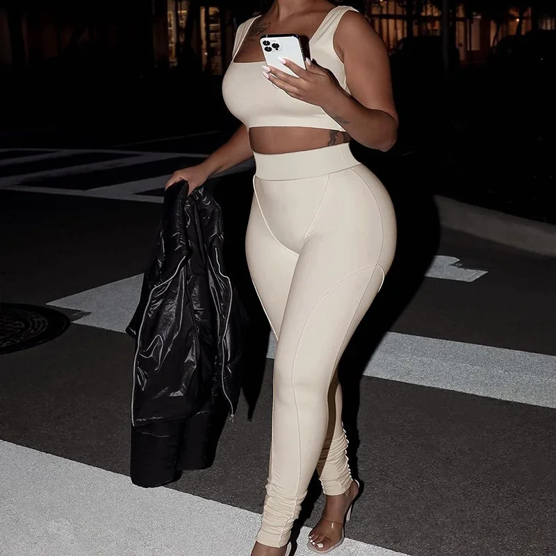 Wholesale 2022 summer sleeveless backless crop top high waist two piece scrunch butt pants set for women
Wholesale 2022 summer sleeveless backless crop top high waist two piece scrunch butt pants set for women