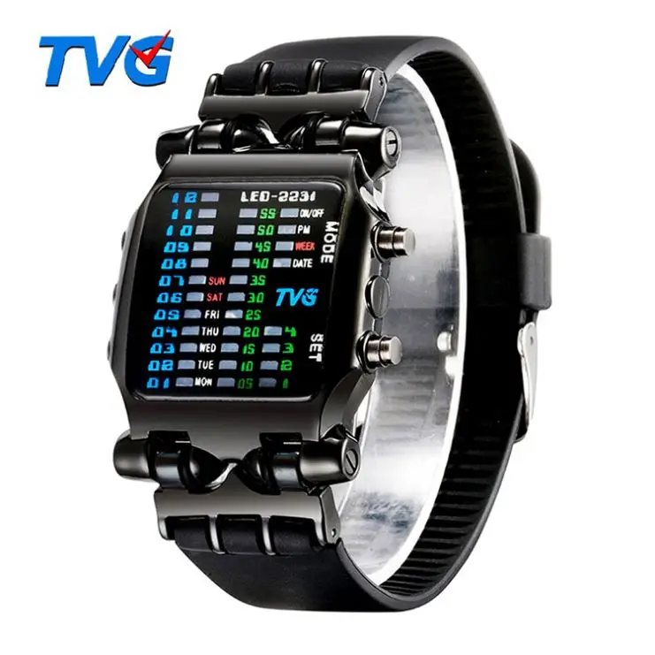 TVG 2231 new LED Digital mens Wrist Watch 2019 New Cool Creative Colorful LED Luminous Waterproof ready to ship casual Watch
TVG 2231 new LED Digital mens Wrist Watch 2019 New Cool Creative Colorful LED Luminous Waterproof ready to ship casual Watch