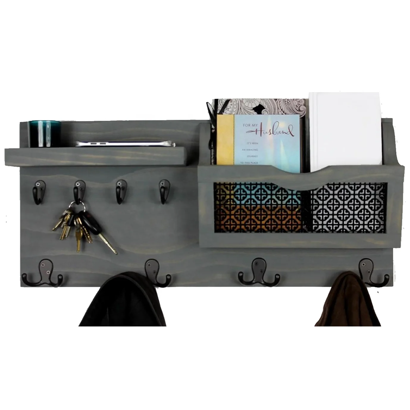 Brown Rustic Wood Mail Organizer Wall Mount Key Holder Entryway Mail Organizer Wood Shelf Key Holder Coat Rack
Brown Rustic Wood Mail Organizer Wall Mount Key Holder Entryway Mail Organizer Wood Shelf Key Holder Coat Rack