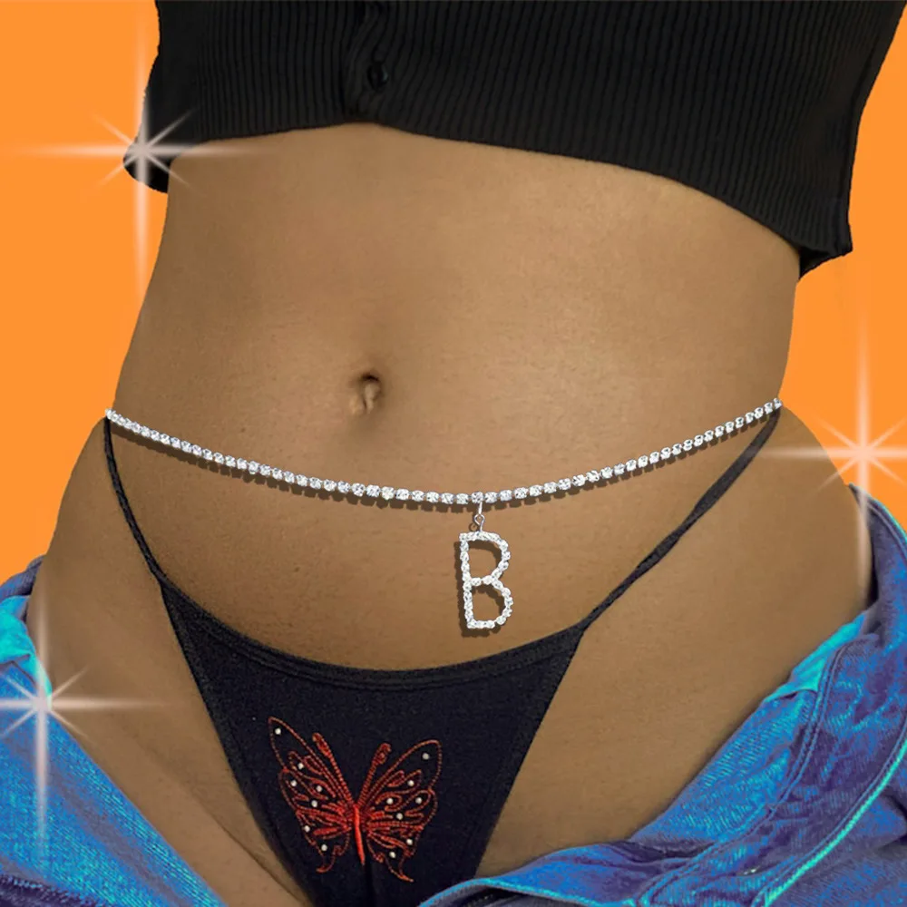Sexy Diamond Rhinestone A-Z Alphabet Initial Pendant Waist Belly Chain Crystal letter Body Chain Jewelry for Women
Sexy Diamond Rhinestone A-Z Alphabet Initial Pendant Waist Belly Chain Crystal letter Body Chain Jewelry for Women