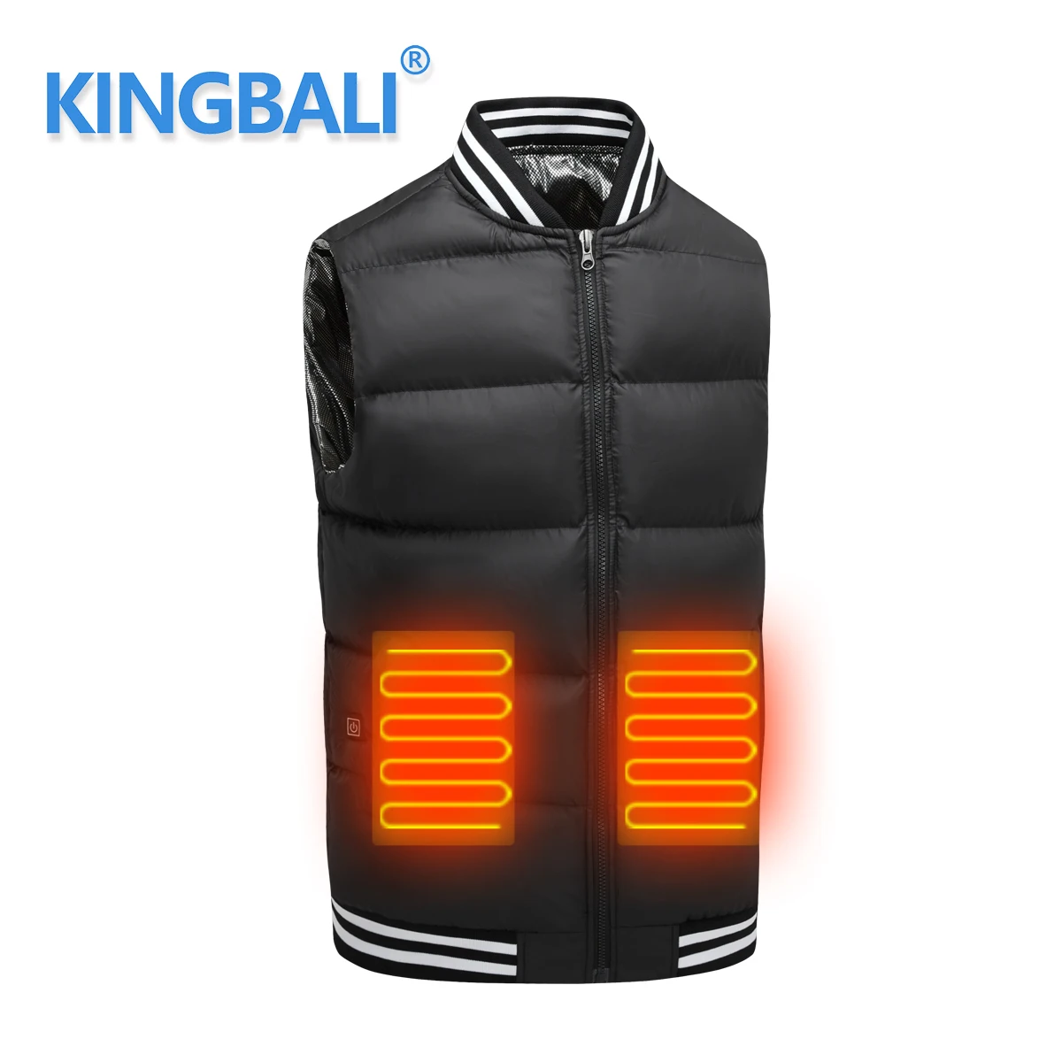 

Kingbali Customized Winter heat clothing police heating jacket, Black/red/white