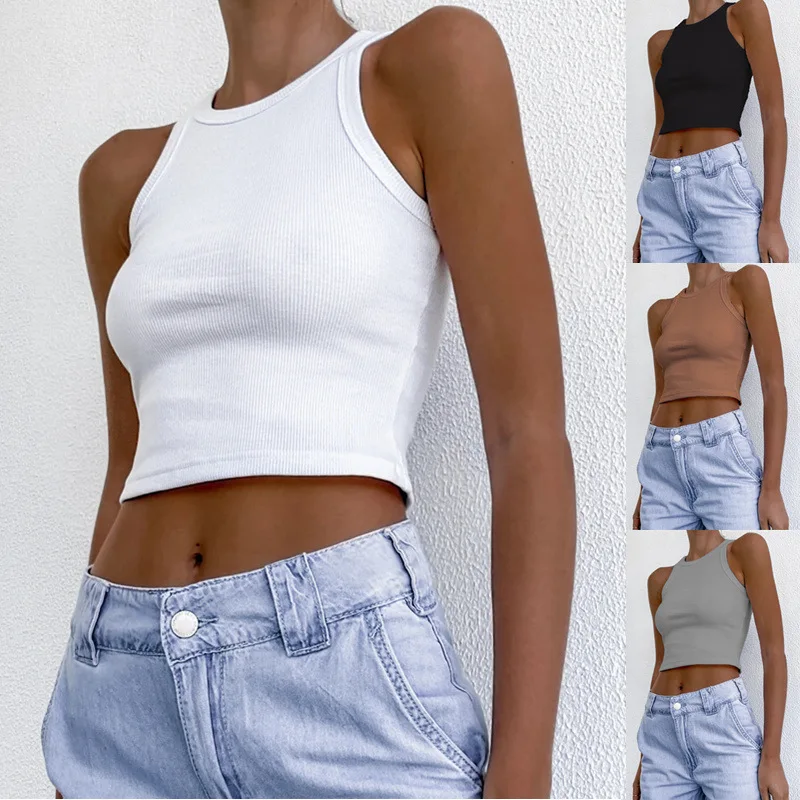 2020 New design women white blank logo print crop top ladies short sleeveless crop top tank tops
2020 New design women white blank logo print crop top ladies short sleeveless crop top tank tops