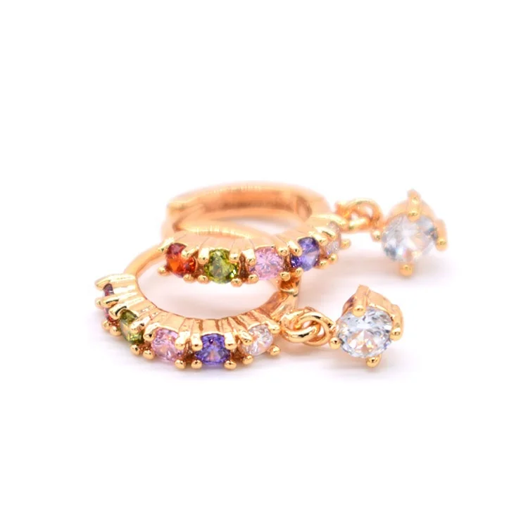 fashion 18k gold plated earring zircon stone small hoop earring for women 2020, Picture
fashion 18k gold plated earring zircon stone small hoop earring for women 2020, Picture