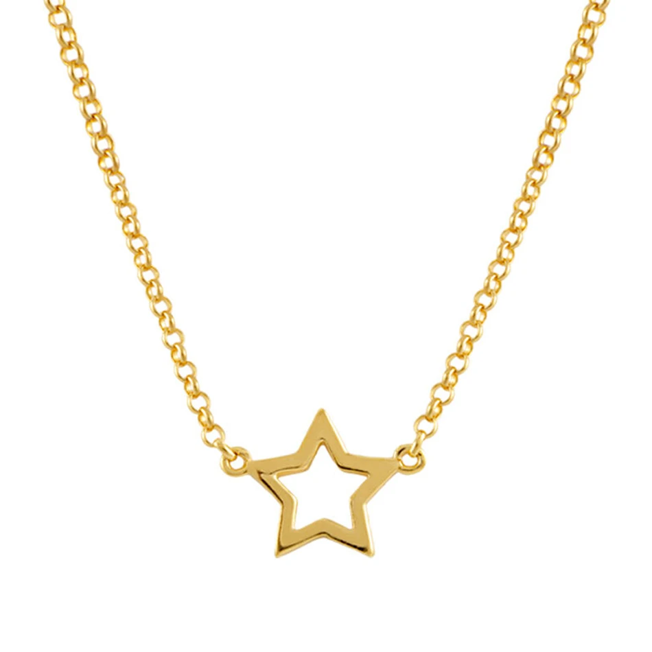 Factory Wholesale 925 Sterling Silver Gold plated hollow star Pendant Necklace For Women
Factory Wholesale 925 Sterling Silver Gold plated hollow star Pendant Necklace For Women