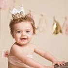 Happy First Birthday Party Hats Decor Cap One Birthday Hat Princess Crown Number Baby Kids Hair Accessory