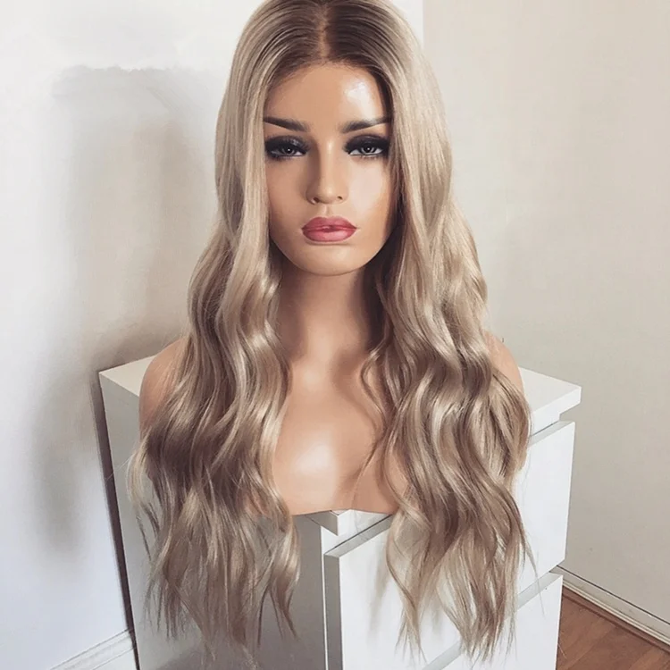 Ombre Ash Blonde Color Transparent Lace Body Wave European Virgin