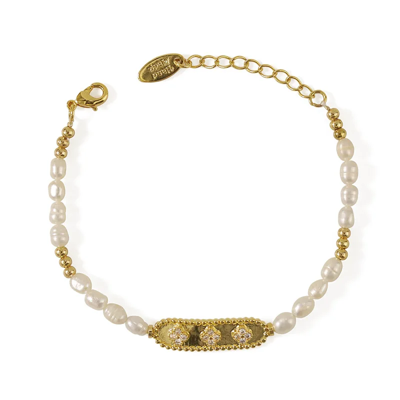 Charare vintage gold chain natural pearl flower zircon charm bracelet bijouterie, Gold & white
Charare vintage gold chain natural pearl flower zircon charm bracelet bijouterie, Gold & white