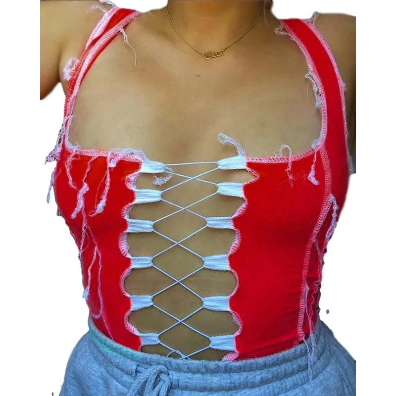 2021 Summer Sexy Sleeveless U-neck Hollow Out Women Crop Top Shirt Woman Tops Fashionable Tank Top, Customized color
2021 Summer Sexy Sleeveless U-neck Hollow Out Women Crop Top Shirt Woman Tops Fashionable Tank Top, Customized color