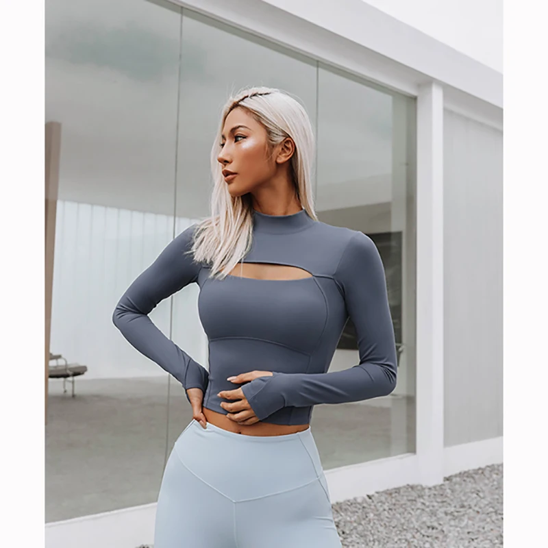 2021 high quality custom logo sexy yoga top long sleeve padded workout fitness gym shirts for women, Customized colors
2021 high quality custom logo sexy yoga top long sleeve padded workout fitness gym shirts for women, Customized colors
