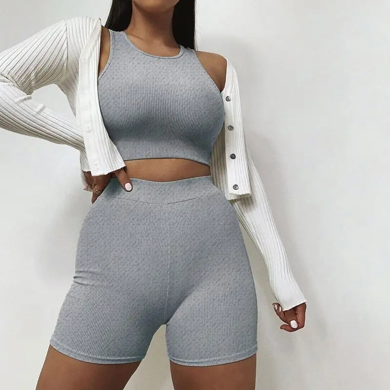 Summer Black Sexy Women Crop Top Shorts Set Casual Gym Tracksuits For Ladies Jogger Sweatpants, Black,gray
Summer Black Sexy Women Crop Top Shorts Set Casual Gym Tracksuits For Ladies Jogger Sweatpants, Black,gray