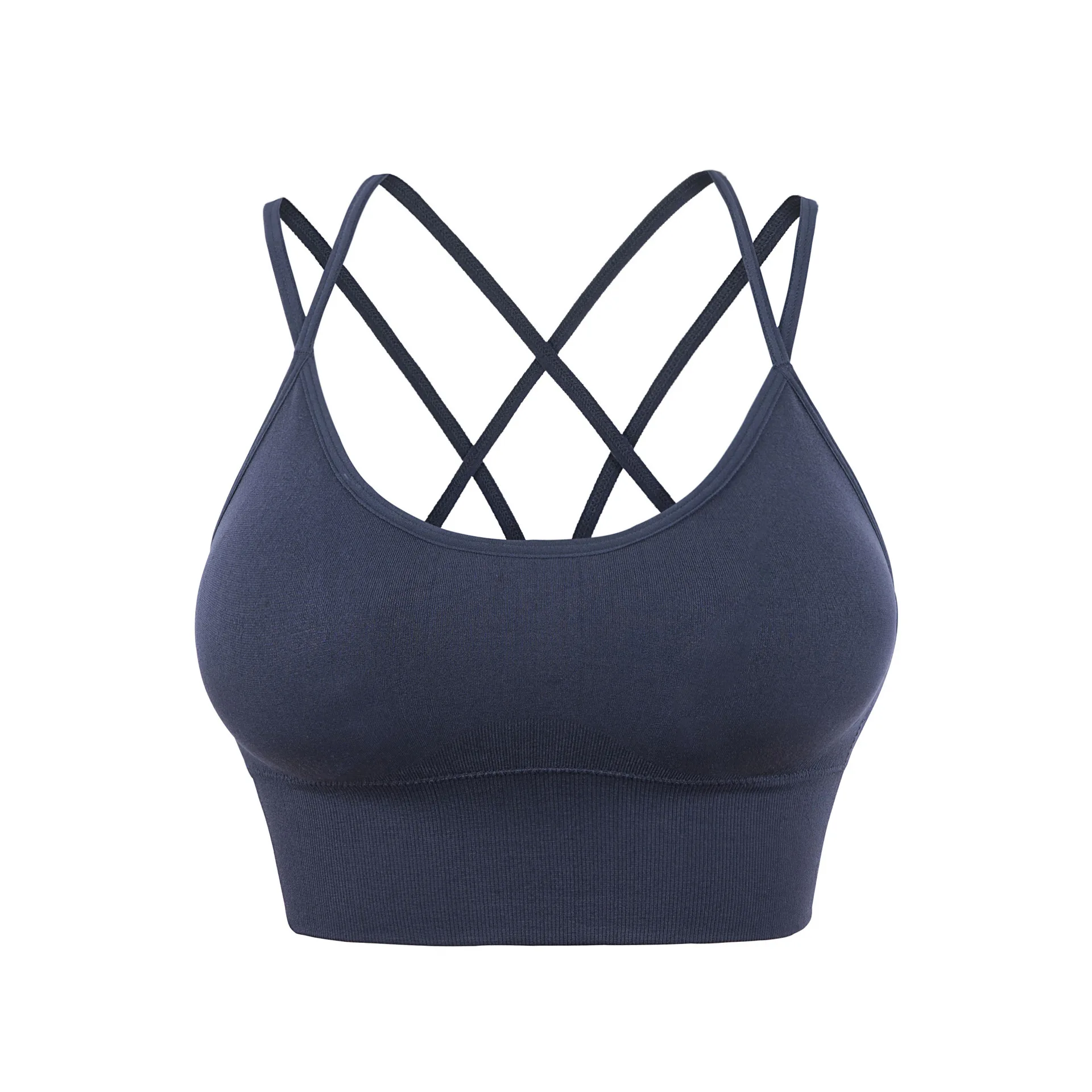 Women Skin Friendly Seamless high stretch Breathable Shockproof cross shoulder sports wear dark blue fitness yoga bra
Women Skin Friendly Seamless high stretch Breathable Shockproof cross shoulder sports wear dark blue fitness yoga bra