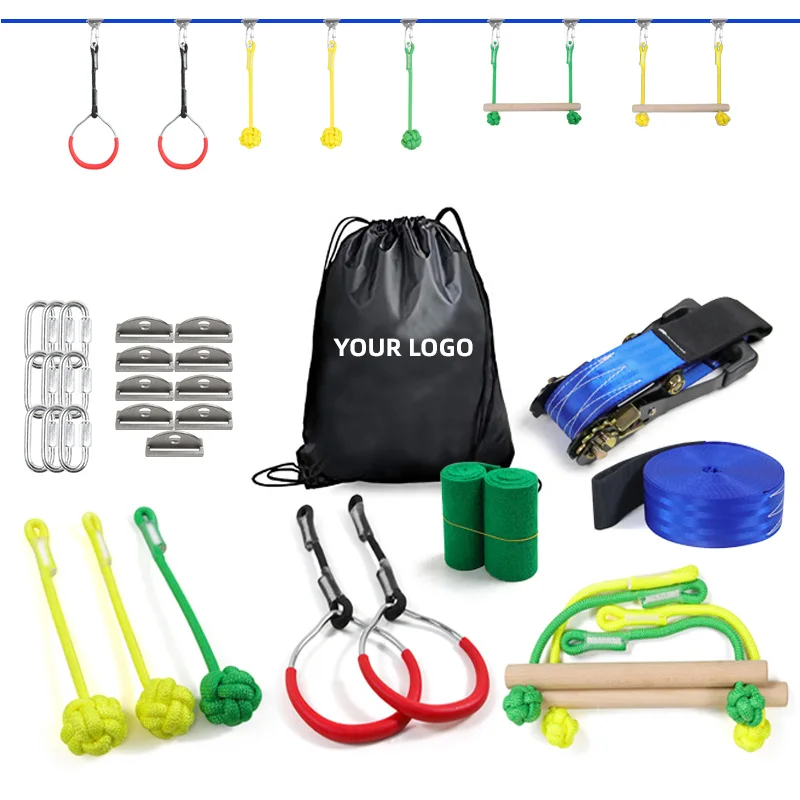 High strength slackline kit obstacle course slack training line, Red/black/as request
High strength slackline kit obstacle course slack training line, Red/black/as request