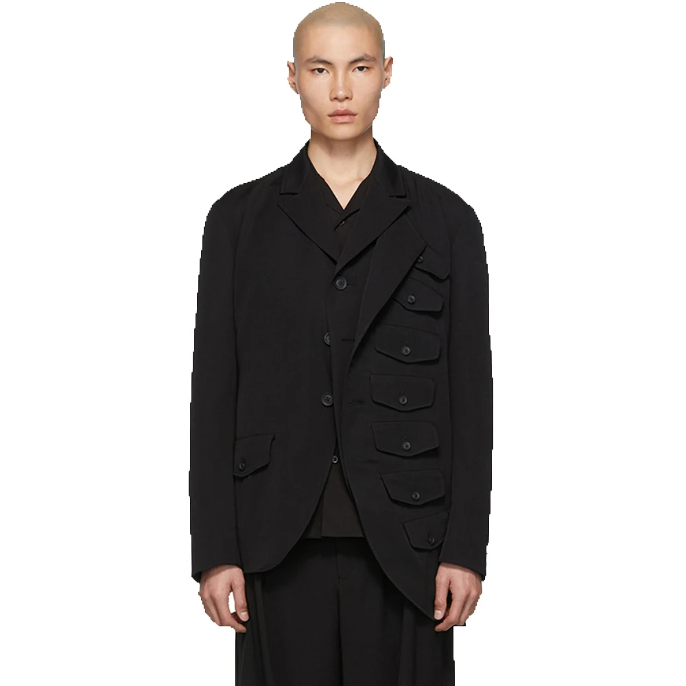 Men's suit show style handmade Multi Pocket multi-layer black singer stage performance suit personality versatile trendsetter
Men's suit show style handmade Multi Pocket multi-layer black singer stage performance suit personality versatile trendsetter