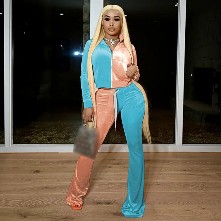 Suede Contrast Color Sweatshirt With Flare Pants Set Ladies Trousers And Top Fashion Outfits Women Two Pieces Pant Set, Coffee,yellow,orange,red,gray
Suede Contrast Color Sweatshirt With Flare Pants Set Ladies Trousers And Top Fashion Outfits Women Two Pieces Pant Set, Coffee,yellow,orange,red,gray