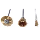 3pcs 23mm/17mm/5mm Mini Stainless Steel Brass Wire Metal Polishing Brush Wheels Accessories Tools